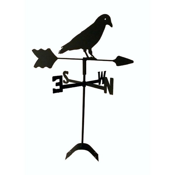 The Lazy Scroll Crow Roof Mount Weathervane Black crowroof